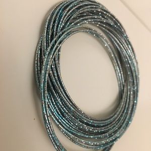 Blue Sparkly Jingle Bangles